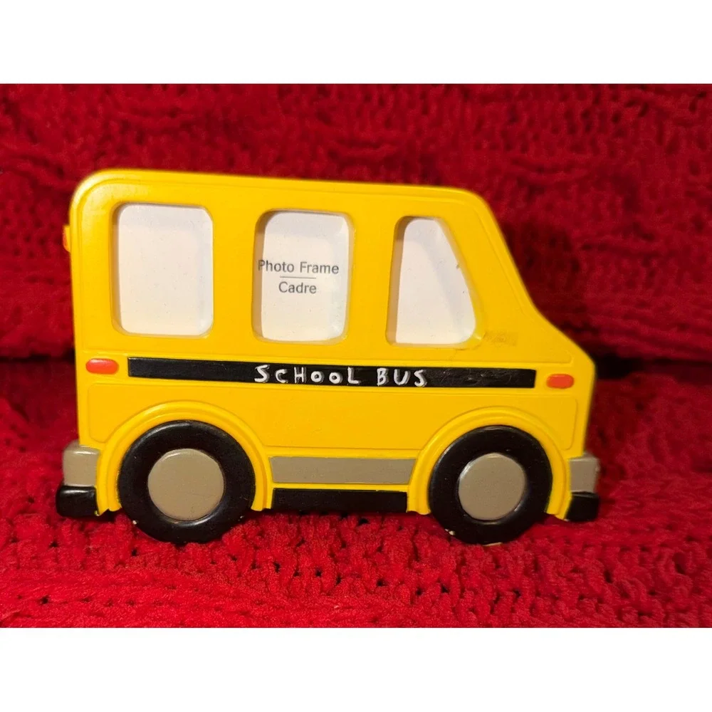Hallmark Yellow School Bus 3-Opening Photo Frame Tabletop Decor Back to School